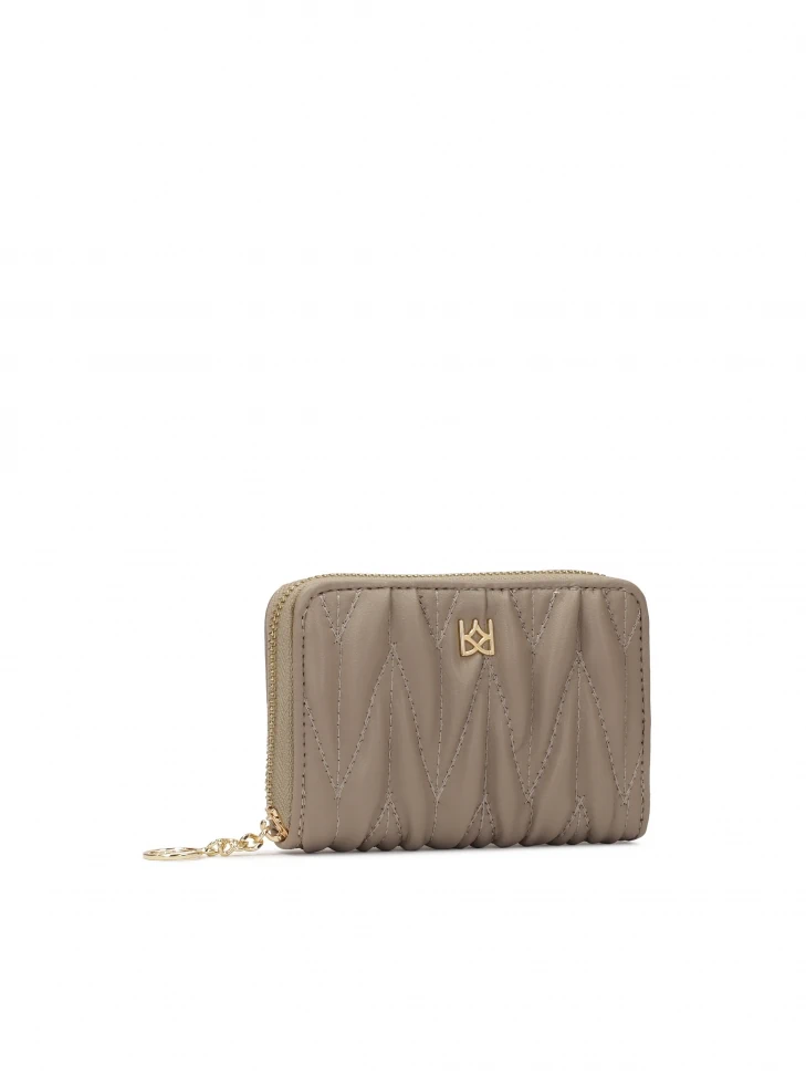 Kazar Small Zippered Wallet With Striking Quilting