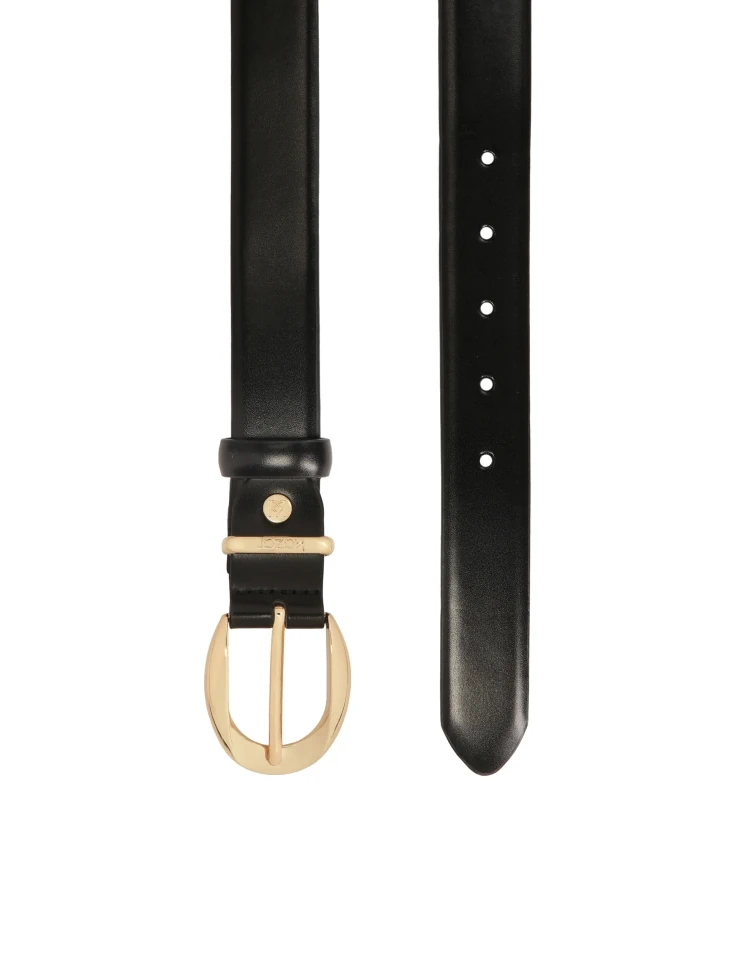 Kazar Smooth Black Belt With Minimalist Buckle