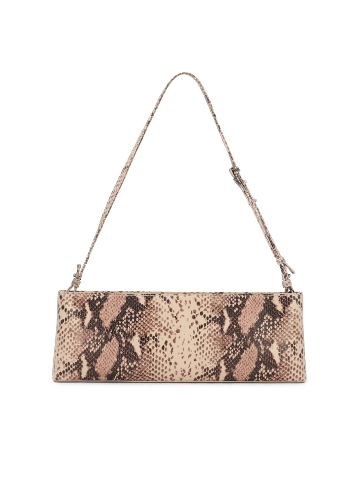 Kazar Snakeskin Pattern Embossed Leather Handbag