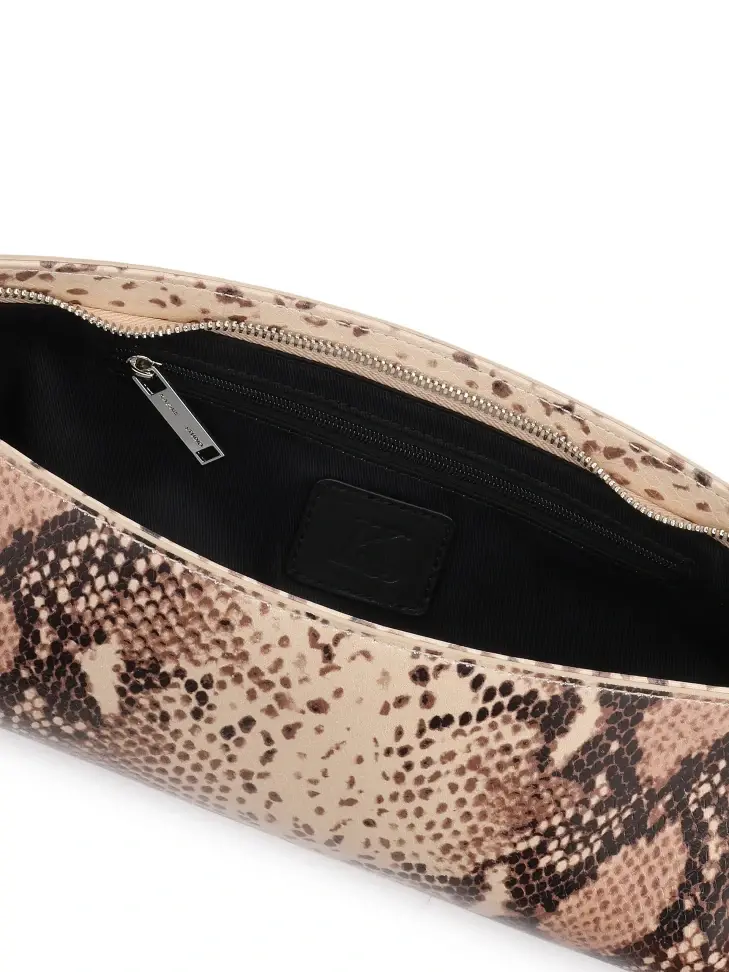 Kazar Snakeskin Pattern Embossed Leather Handbag