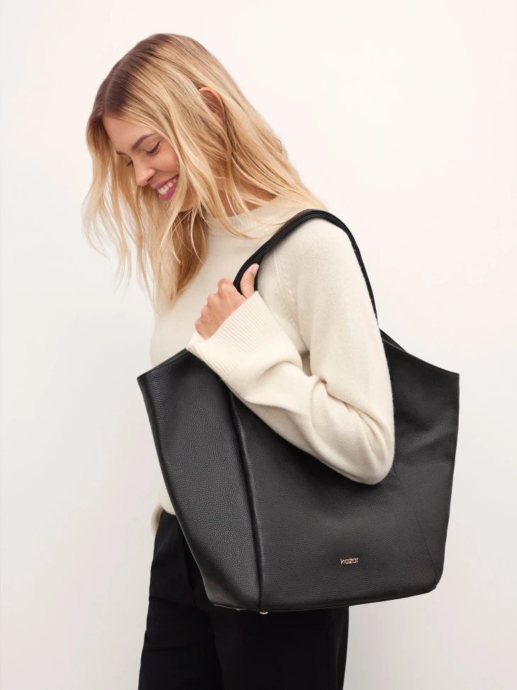 Kazar Soft Black Leather Handbag