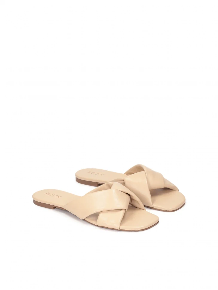 Kazar Soft Leather Slides On A Flat Sole