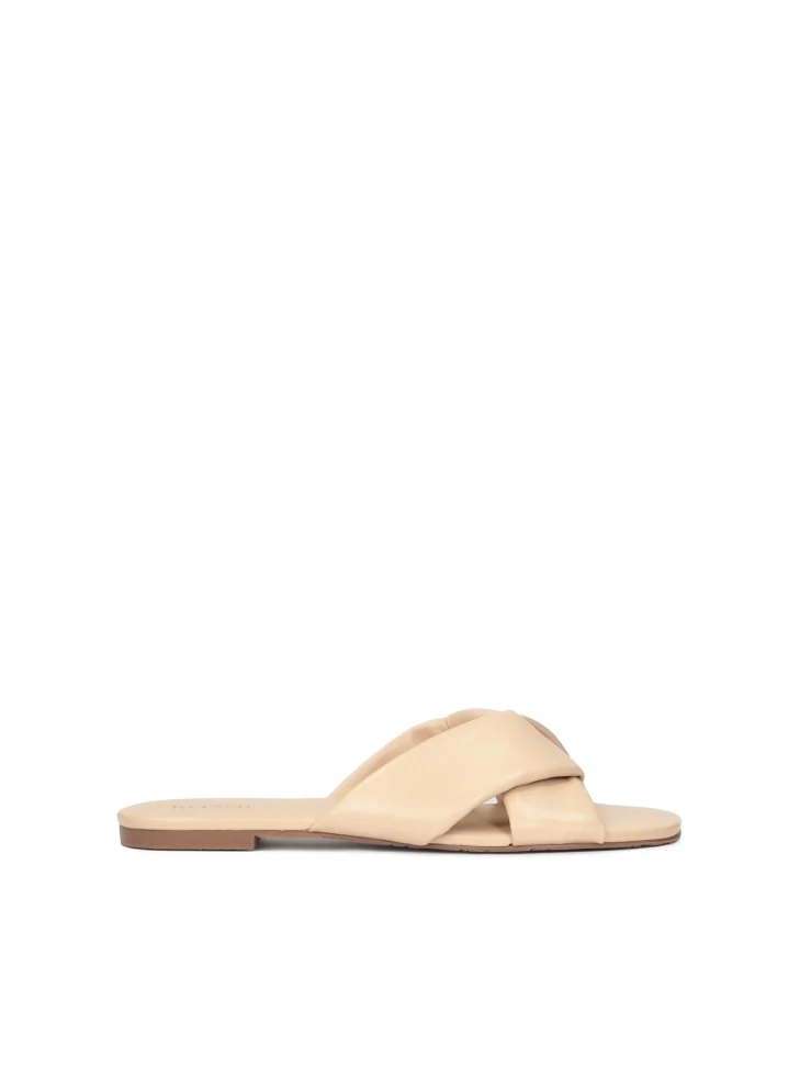 kazar Soft leather slides on a flat sole