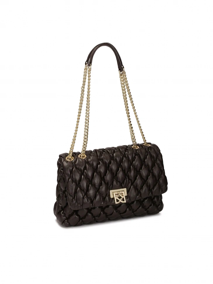 Kazar Soft Quilted Handbag In Brown Color