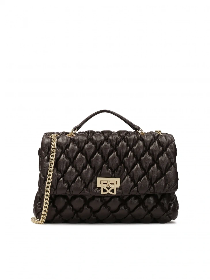 kazar Soft quilted handbag in brown color