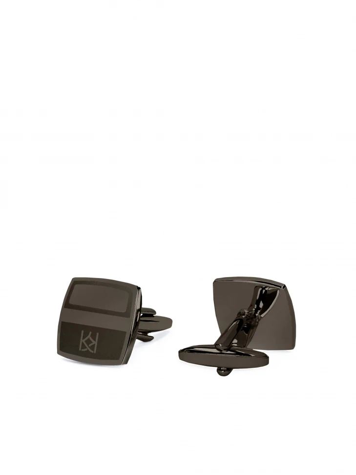 Kazar Square Cufflinks In Graphite Colour