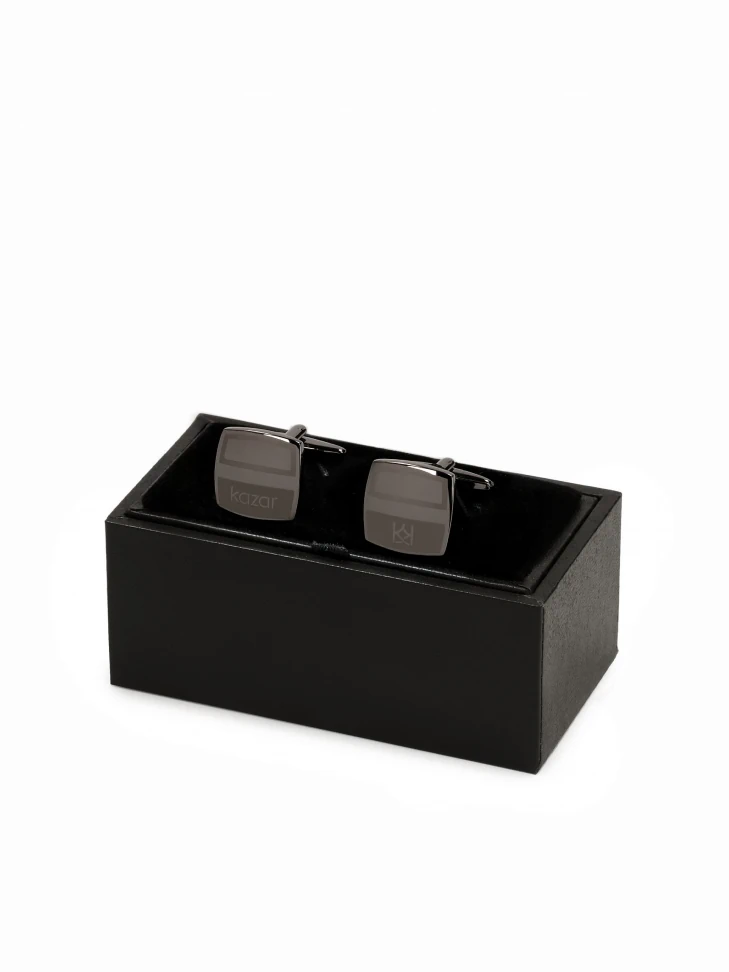 Kazar Square Cufflinks In Graphite Colour