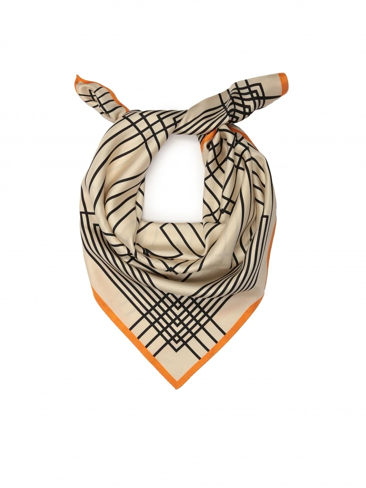 kazar Square silk scarf with geometric patterns