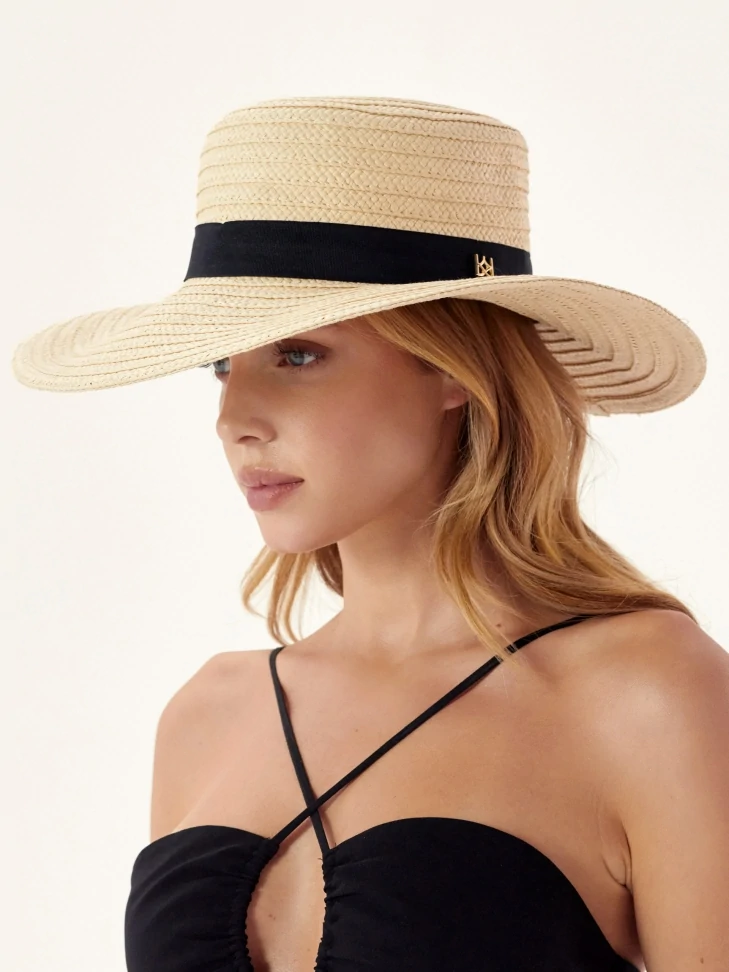 Kazar Straw Hat With Ribbon