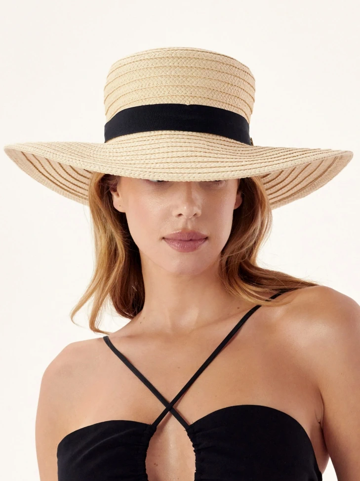 Kazar Straw Hat With Ribbon