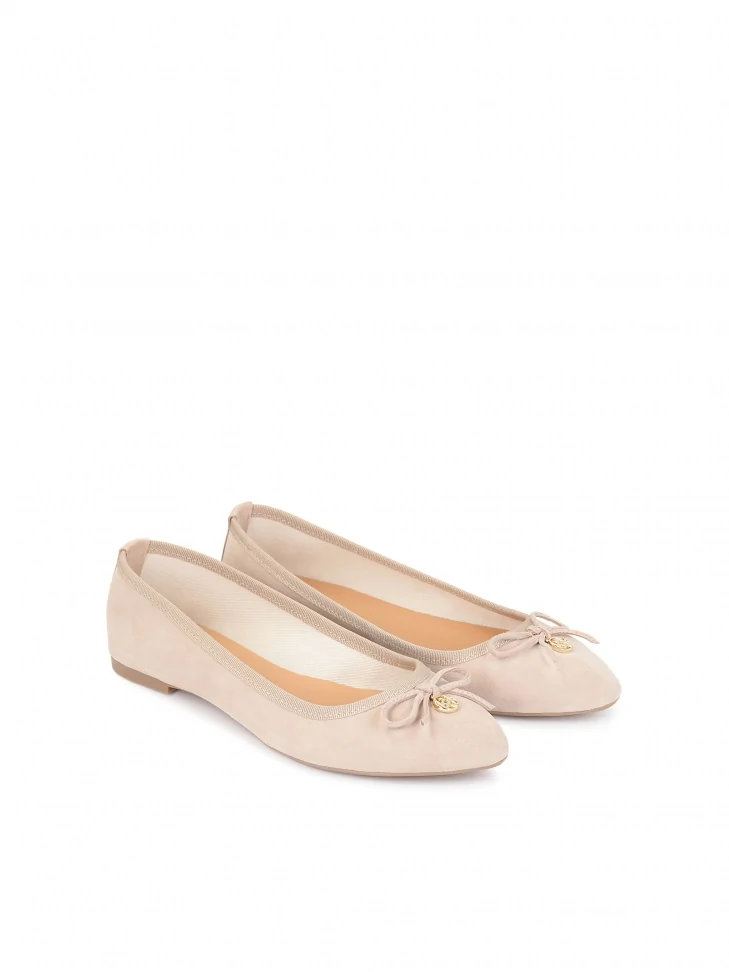 Kazar Suede Ballerinas With Slightly Tapered Toe