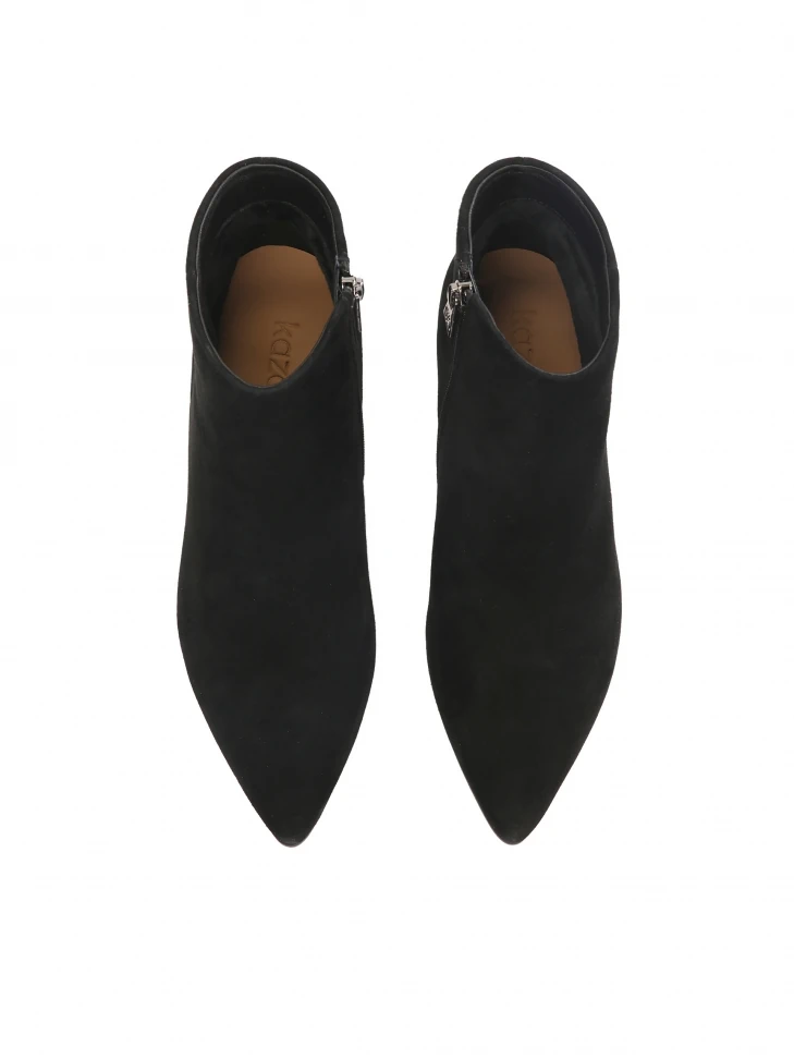 Kazar Suede Black Boots With An Embellished Heel