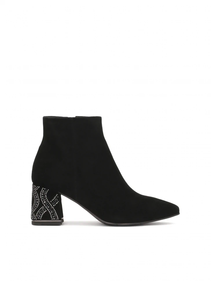 kazar Suede black boots with an embellished heel