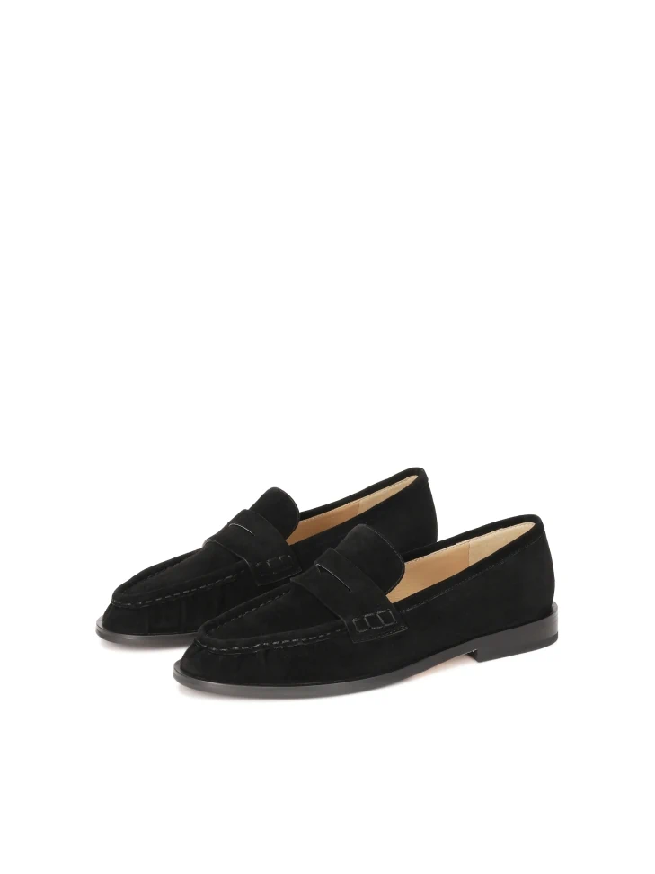 Kazar Suede Black Loafers