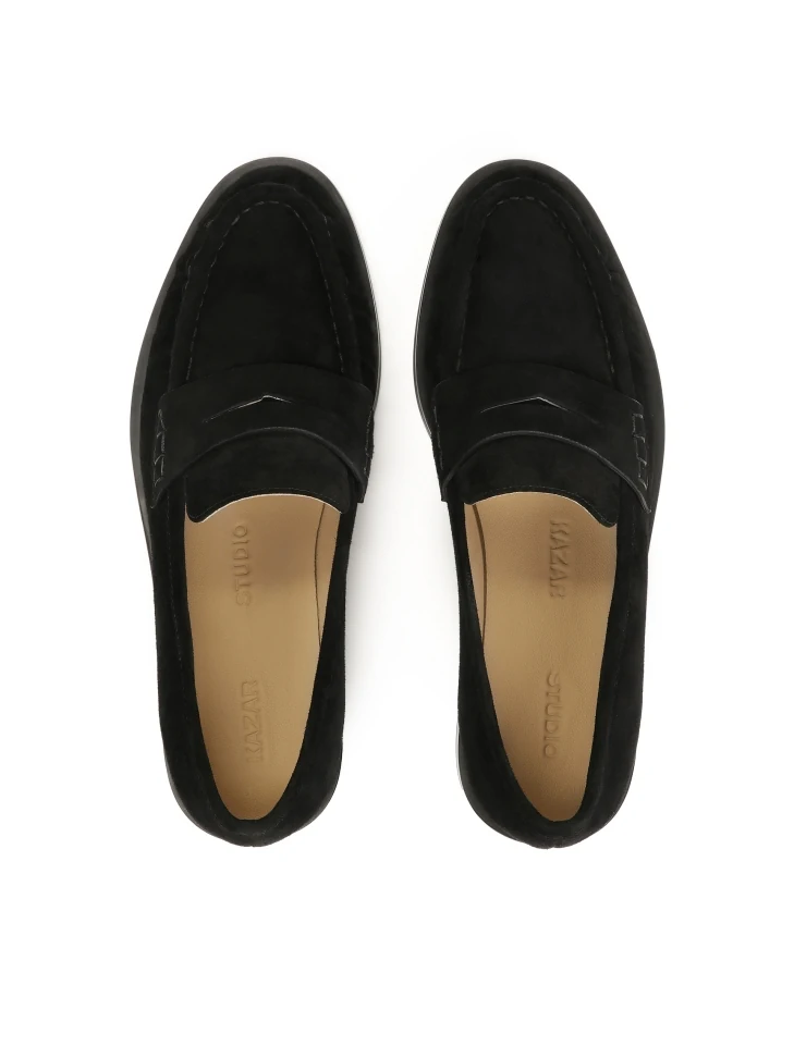 Kazar Suede Black Loafers