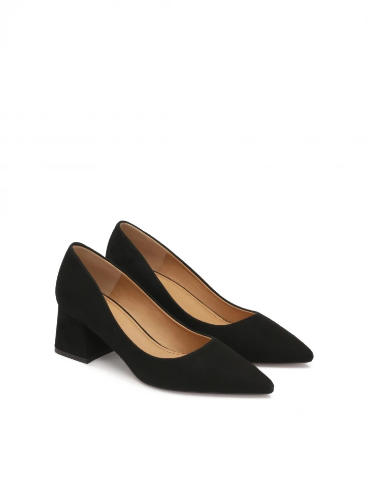 Kazar Suede Black Minimal Style Pumps