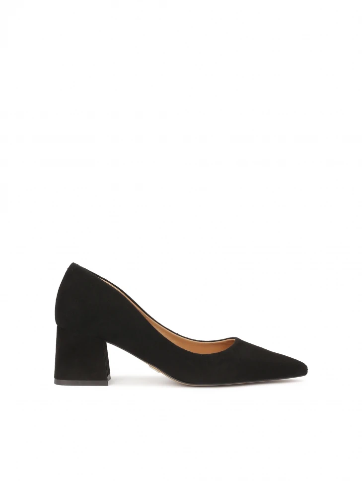 kazar Suede black minimal style pumps