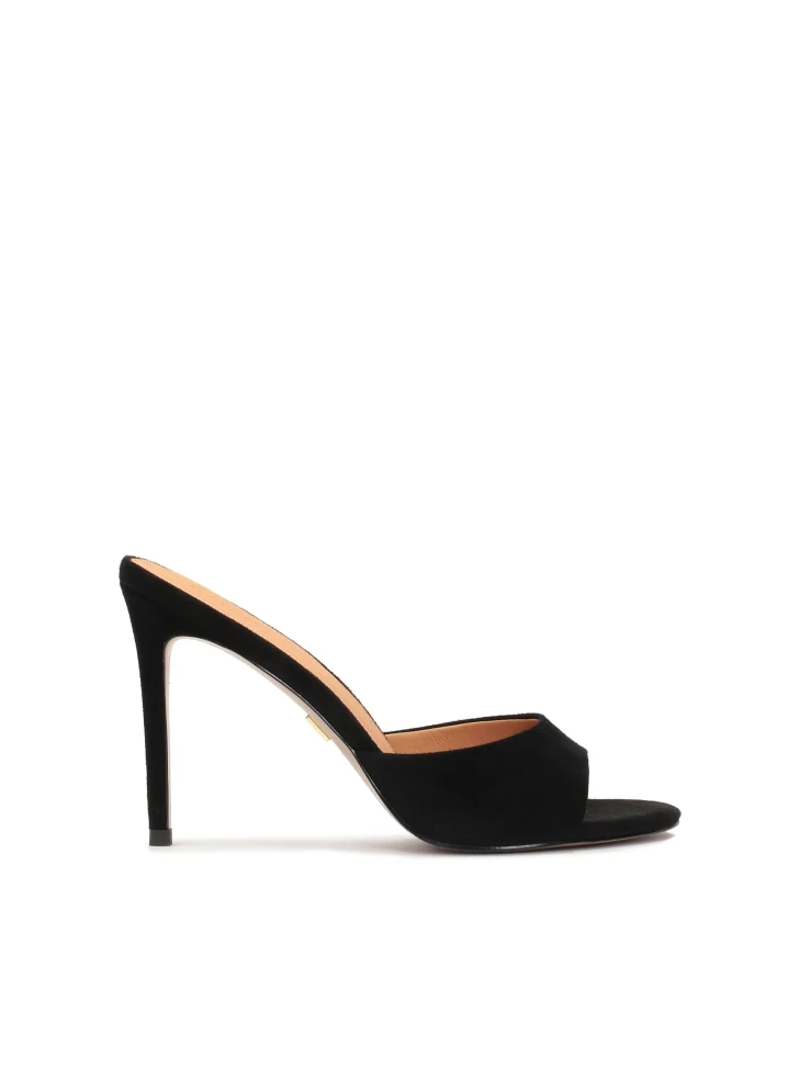 kazar Suede black mules on a sleek heel