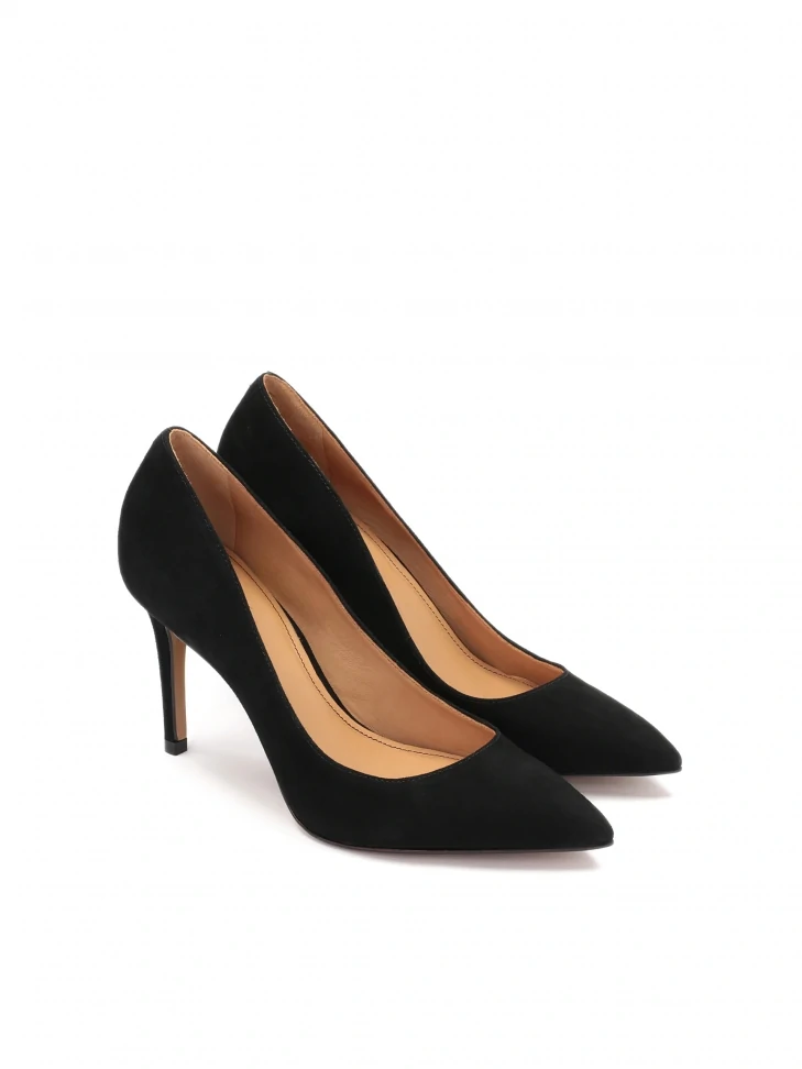 Kazar Suede Black Pumps On A Sleek Heel