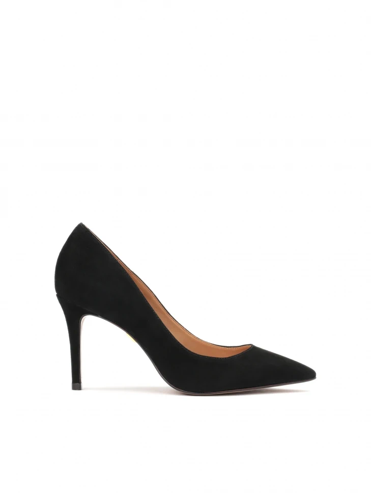 kazar Suede black pumps on a sleek heel