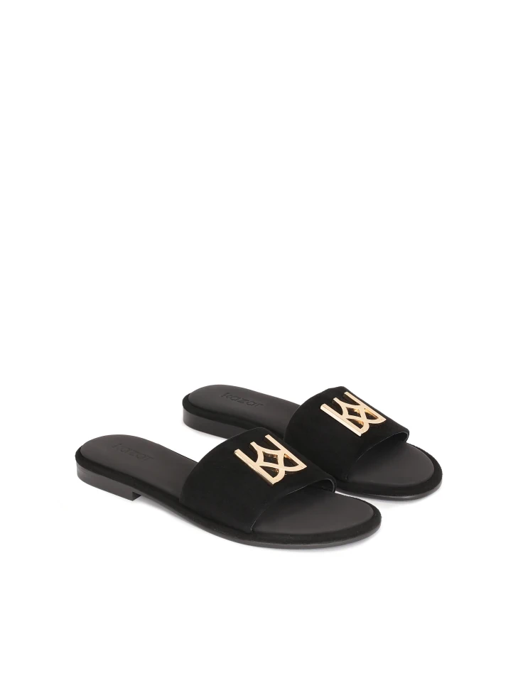 Kazar Suede Black Slides