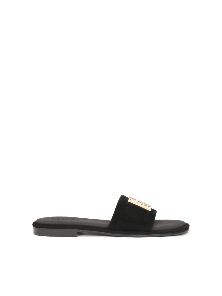 kazar Suede black slides