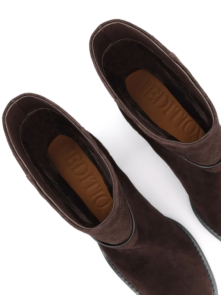 Kazar Suede Boots With A Simple Slip-on Upper
