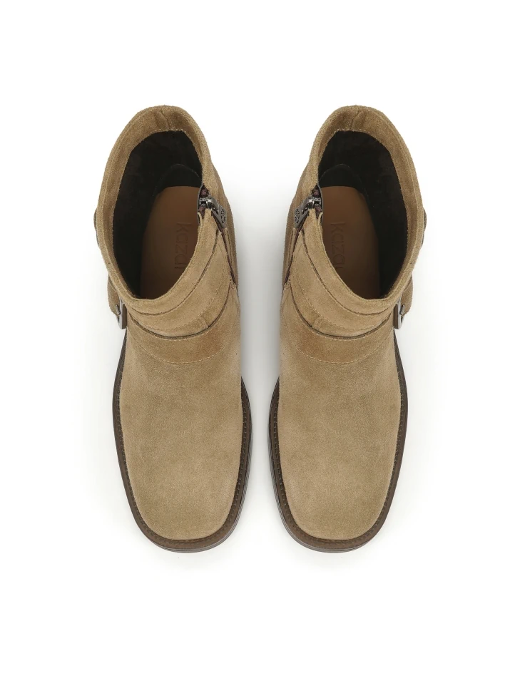 Kazar Suede Boots With Buckles