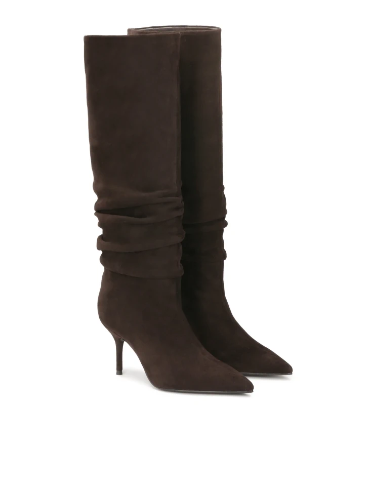 Kazar Suede Boots With Crinkle Upper