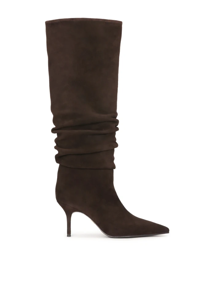 kazar Suede boots with crinkle upper