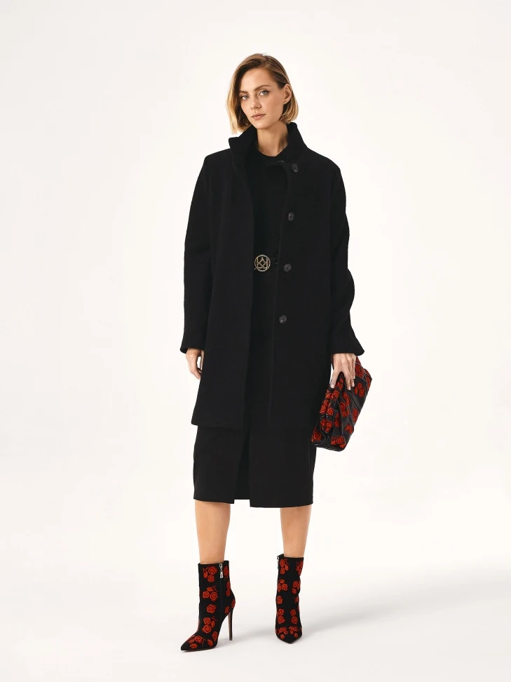 Kazar Suede Boots With Embroidered Red Flowers
