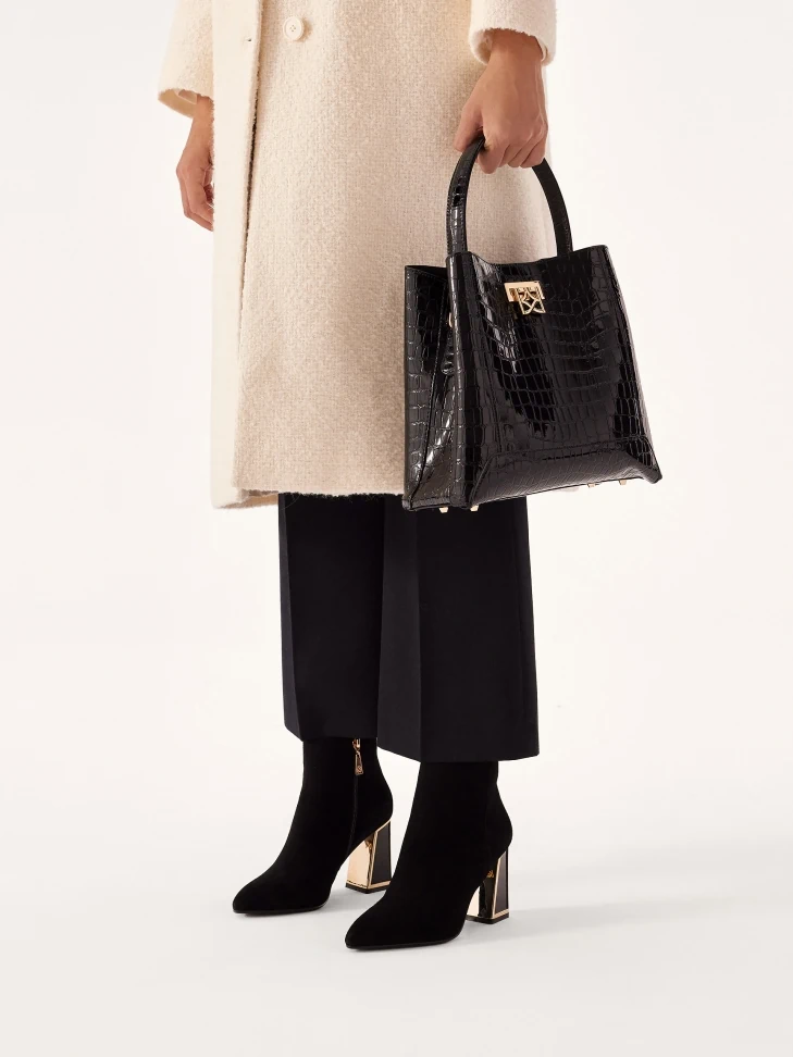 Kazar Suede Boots With Shiny Heel