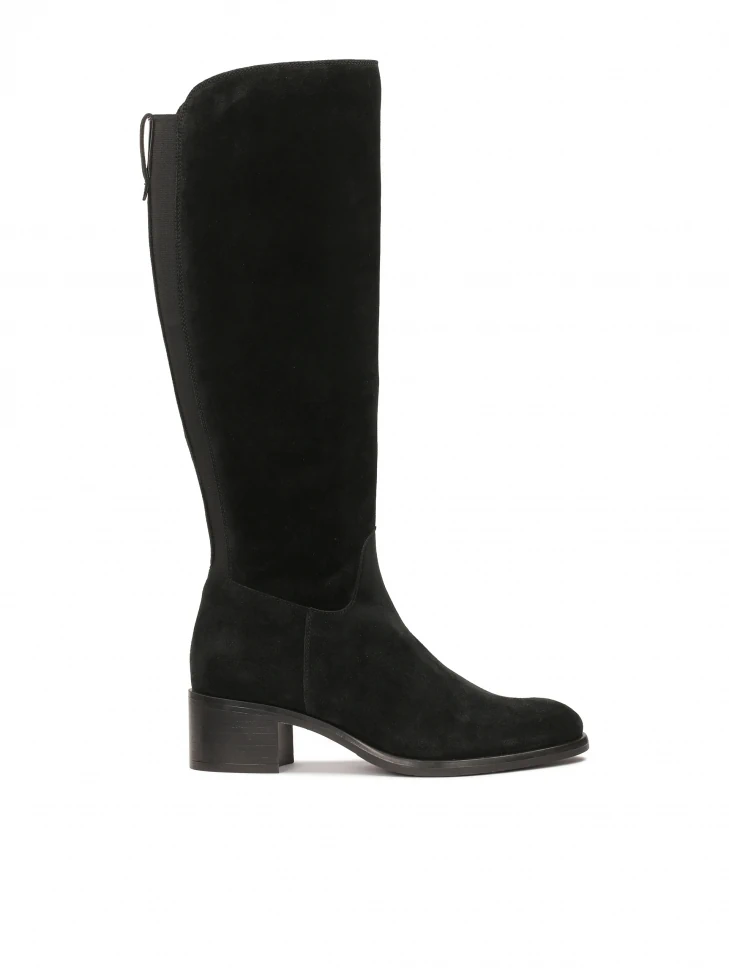 kazar Suede boots with wide heels