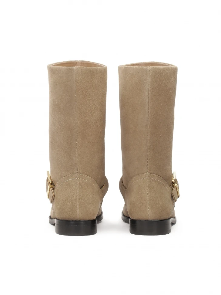Kazar Suede Boots With Wide Slip-on Upper