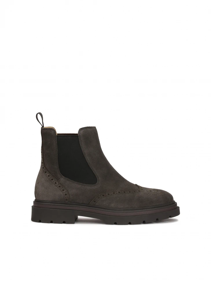 kazar Suede brown Chelsea boots with ornamentation