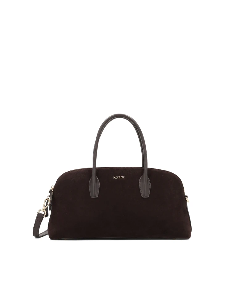 kazar Suede brown handbag with handles