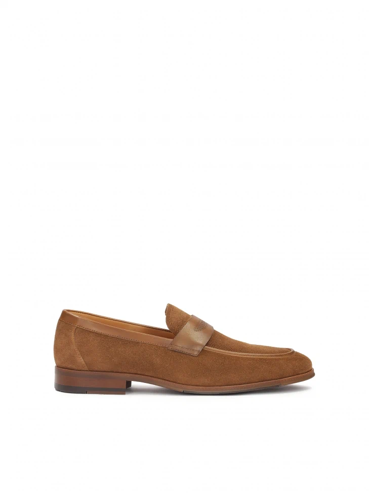 kazar Suede brown loafers with perforations