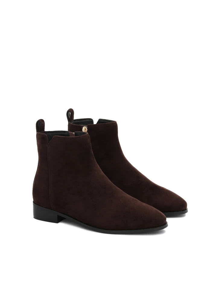 Kazar Suede Brown Zip-up Boots
