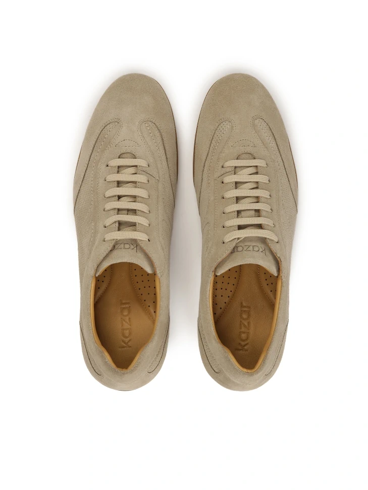 Kazar Suede Casual Style Shoes With Perforations