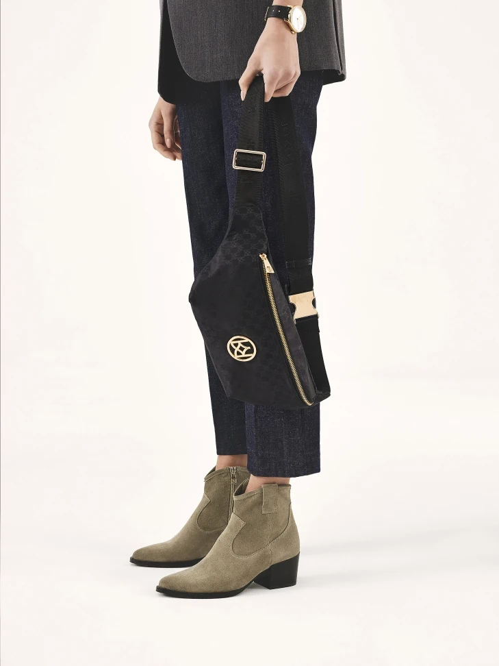 Kazar Suede Cowboy Boots With Zipper