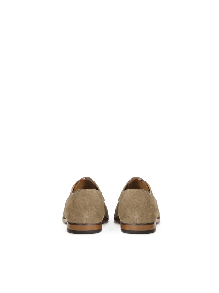 Kazar Suede Derby Shoes In Taupe Color