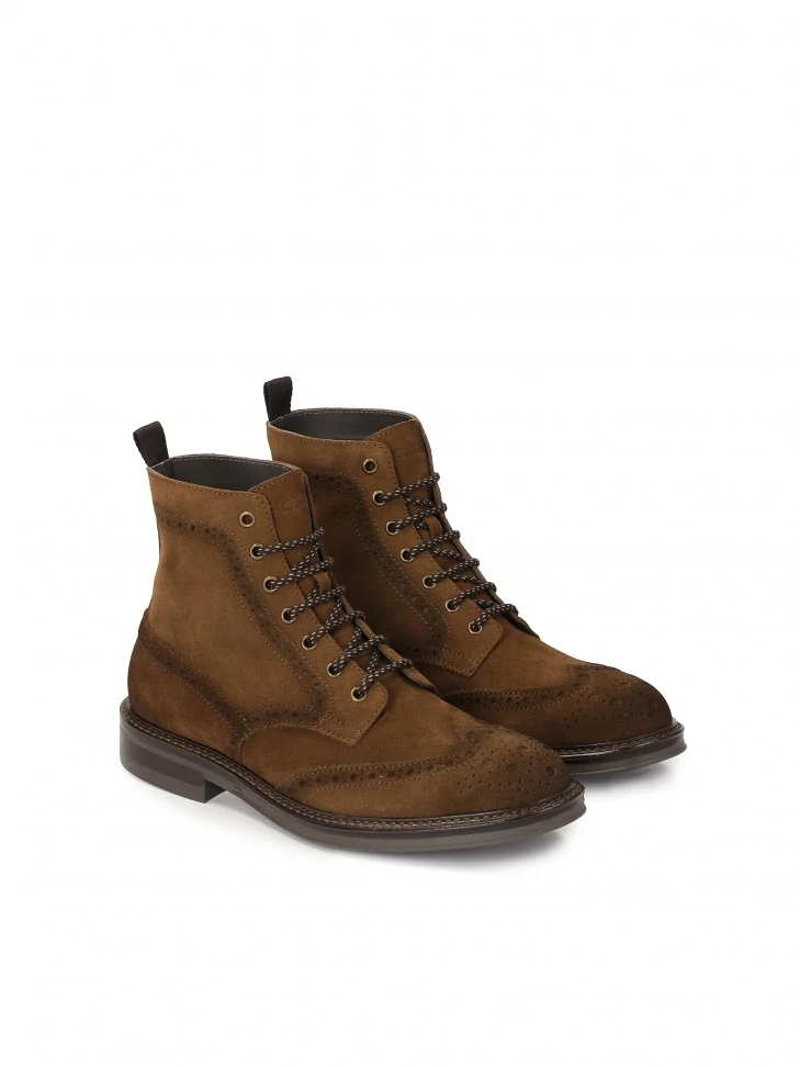 Kazar Suede Embellished Boots With Lacing