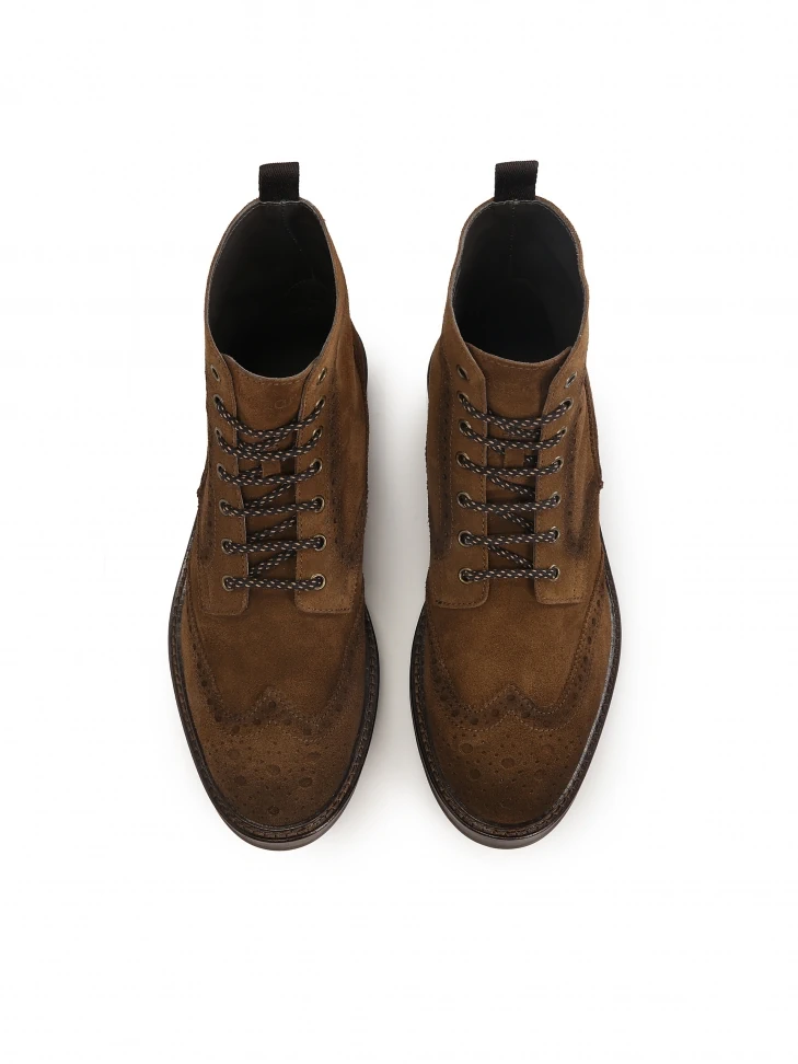 Kazar Suede Embellished Boots With Lacing