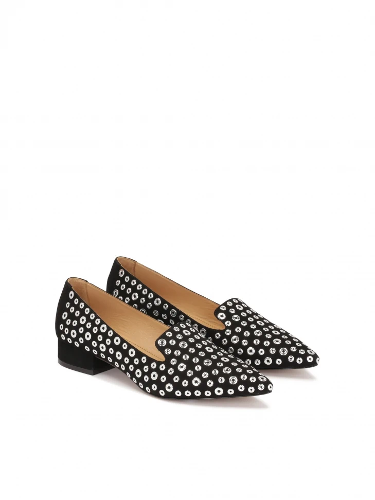 Kazar Suede Flat Pumps With Rivets