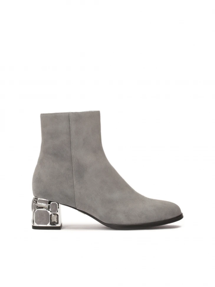 kazar Suede grey boots with decorative heel