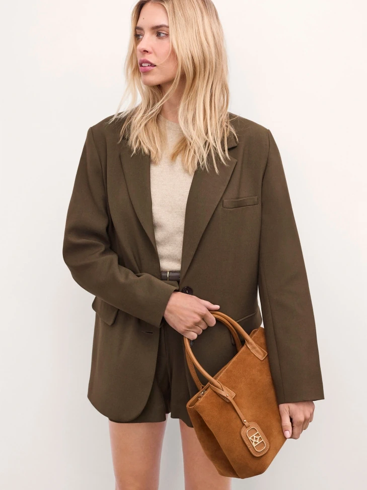 Kazar Suede Handbag And Shoulder Bag