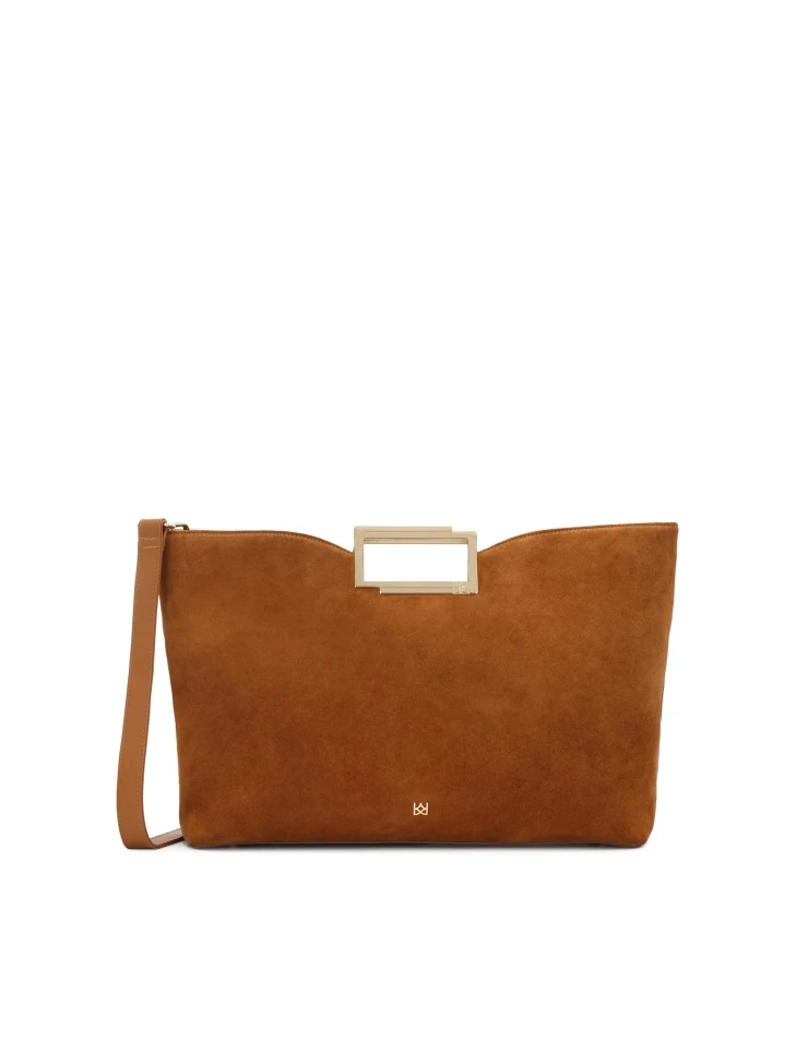 kazar Suede handbag with metal handles