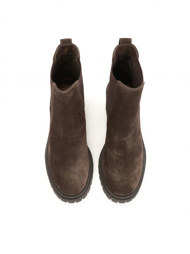 Kazar Suede Heeled Boots With Elastic Bands