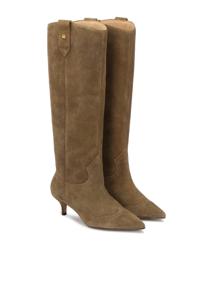 Kazar Suede High Boots With Rounded Upper
