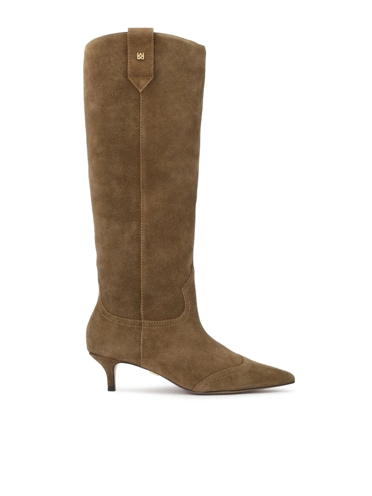 kazar Suede high boots with rounded upper